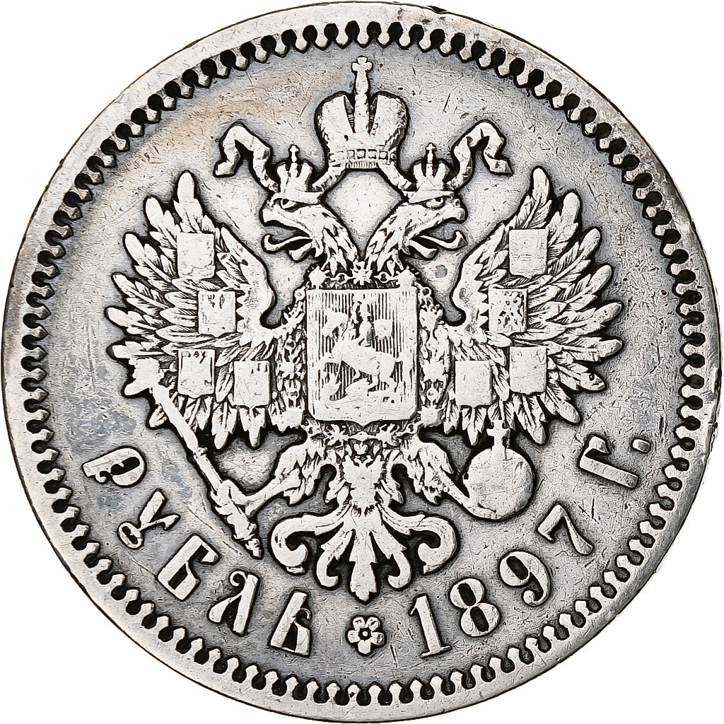 Russie, Nicholas II, Rouble, 1897, St. Petersburg, Argent, TB, KM:59.3
