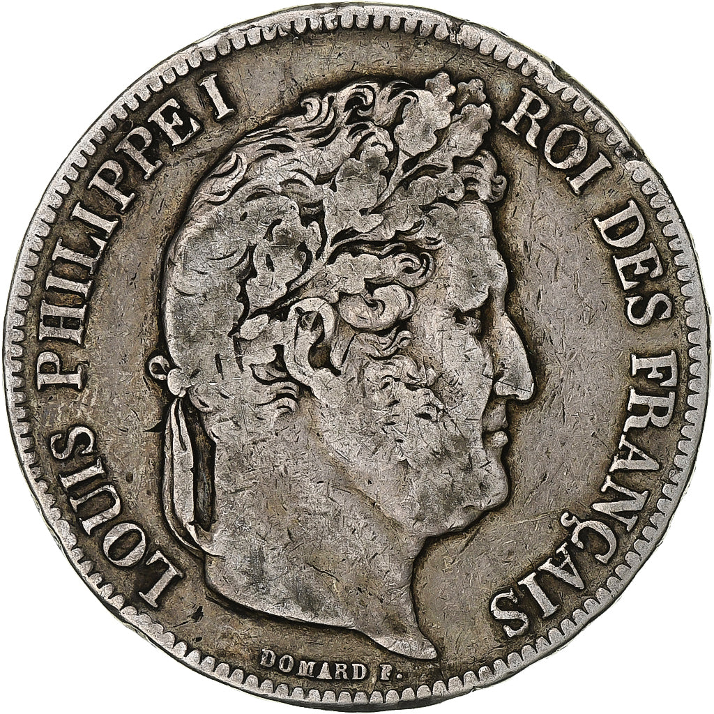Francia, 5 Francs, Louis-Philippe, 1835, La Rochelle, Plata, BC+, Gadoury:678