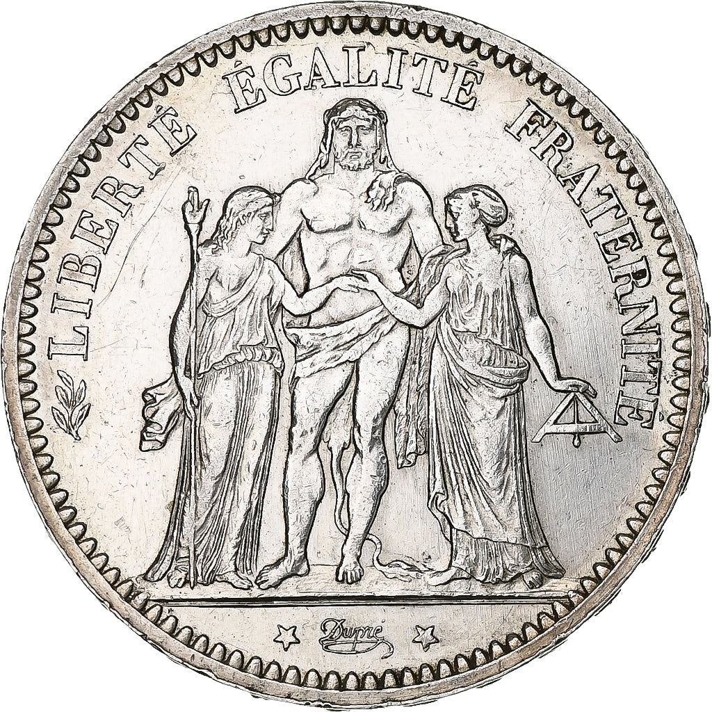 France, 5 Francs, Hercule, 1873, Paris, Silver, MS(60-62), Gadoury:745a