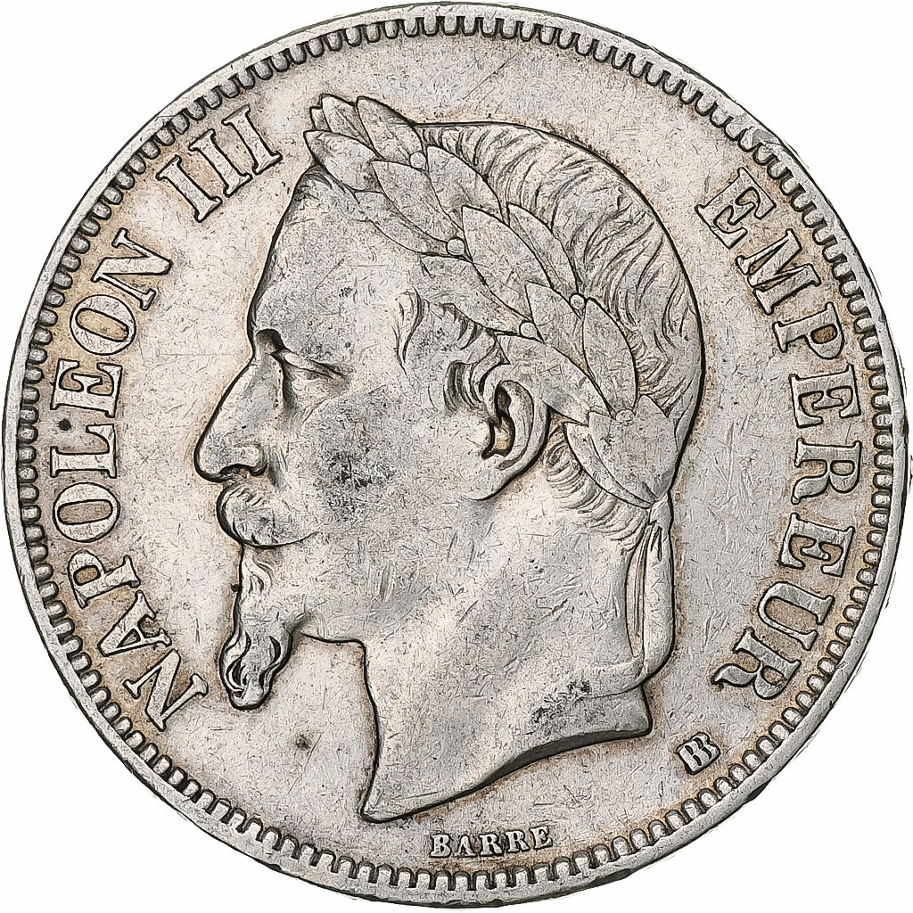 France, Napoleon III, 5 Francs, 1868, Strasbourg, Silver, VF(30-35), Gadoury:739