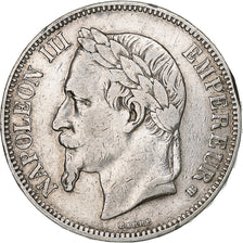 Francia, 5 Francs, Napoléon III, 1869, Strasbourg, Argento, MB, Gadoury:739