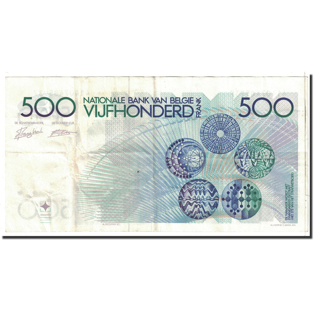 Banknote, Belgium, 500 Francs, 1982, Undated, KM:143a, EF(40-45)