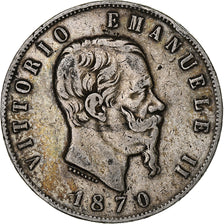 Italien, Vittorio Emanuele II, 5 Lire, 1870, Milan, Silber, S, KM:8.3