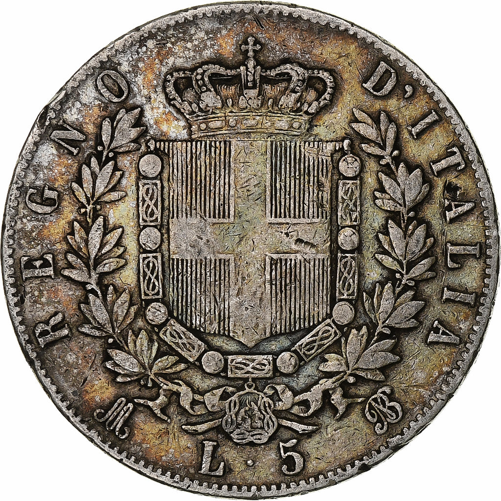 Italien, Vittorio Emanuele II, 5 Lire, 1870, Milan, Silber, S, KM:8.3