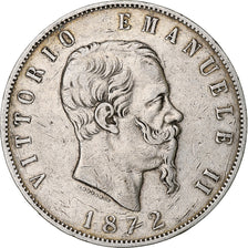 Italia, Vittorio Emanuele II, 5 Lire, 1872, Milan, Argento, MB, KM:8.3