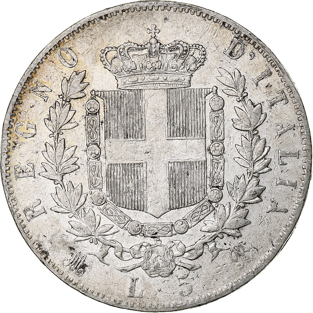 Italy, Vittorio Emanuele II, 5 Lire, 1873, Milan, Silver, VF(20-25), KM:8.3