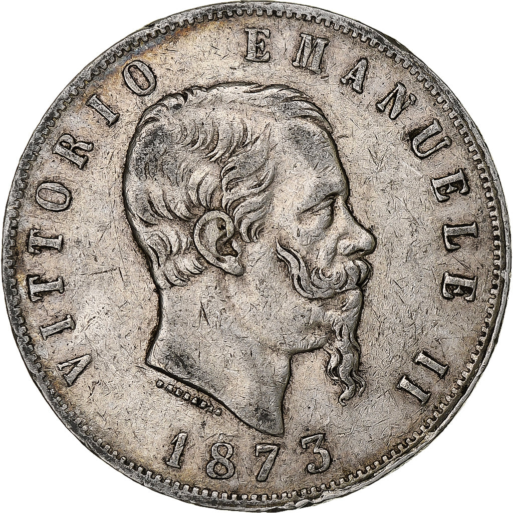 Italy, Vittorio Emanuele II, 5 Lire, 1873, Milan, Silver, VF(30-35), KM:8.3