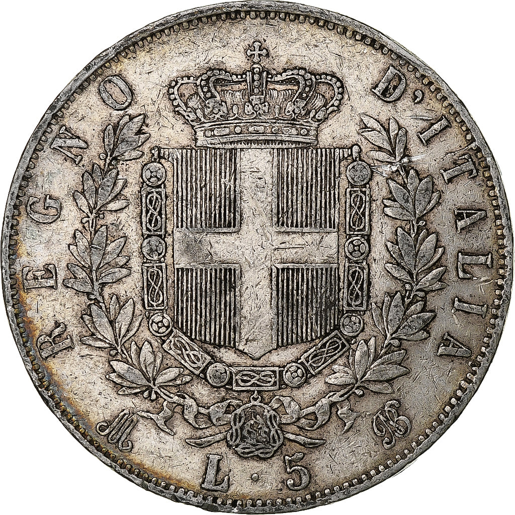 Italy, Vittorio Emanuele II, 5 Lire, 1873, Milan, Silver, VF(30-35), KM:8.3