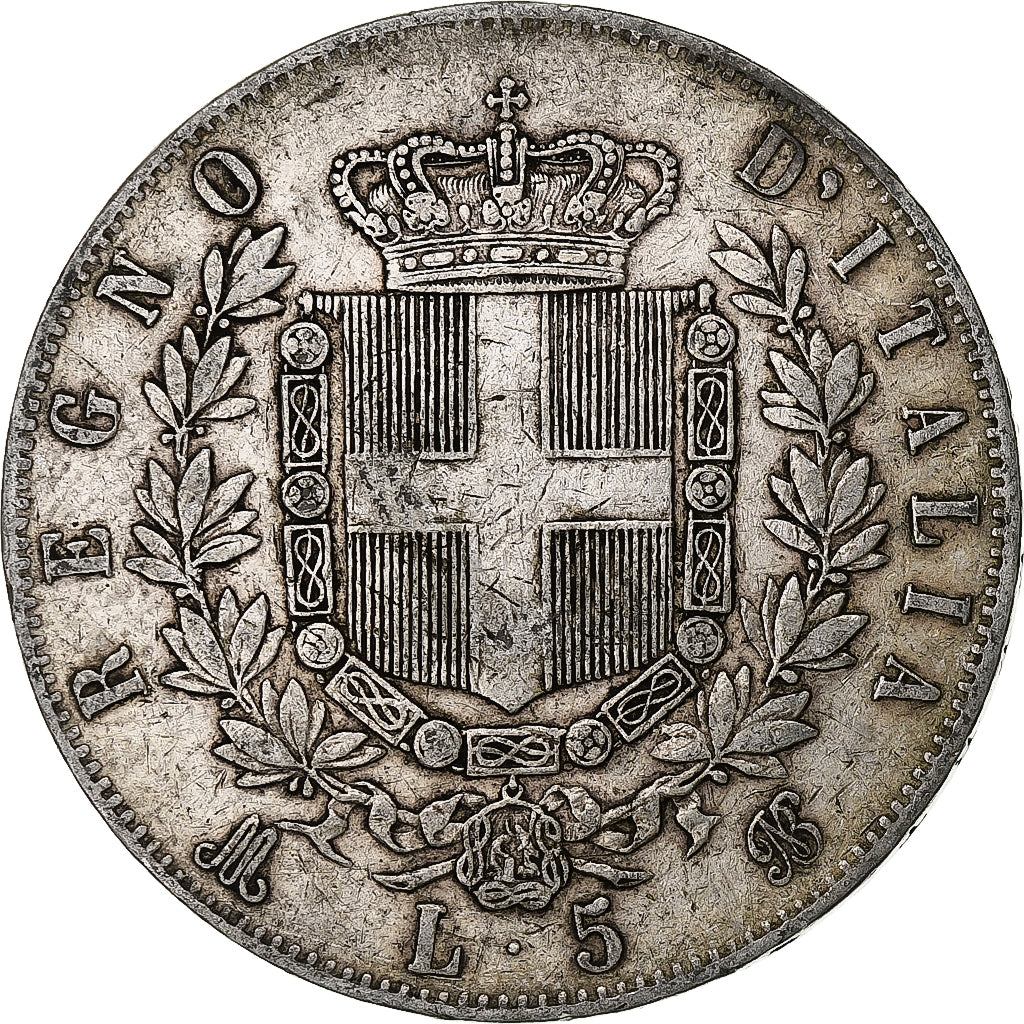 Italien, Vittorio Emanuele II, 5 Lire, 1874, Milan, Silber, S, KM:8.3