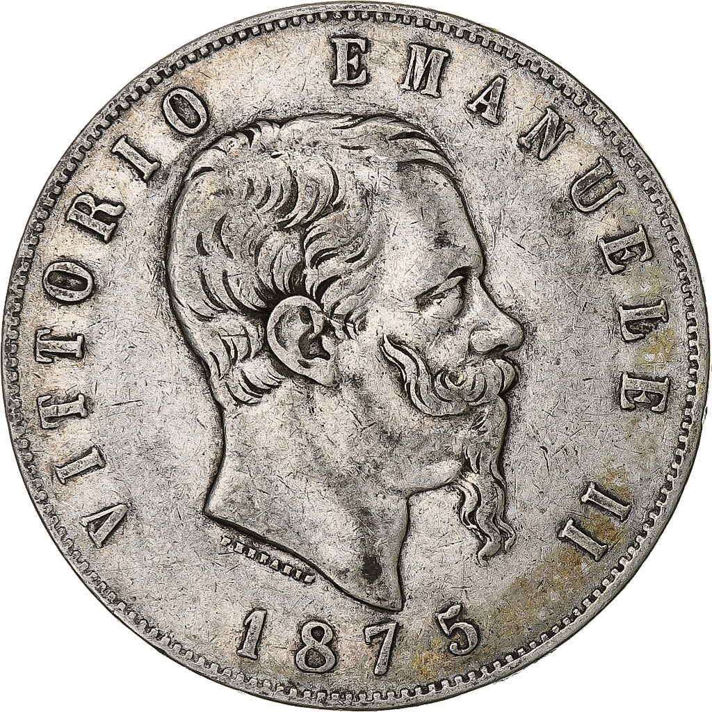 Italy, Vittorio Emanuele II, 5 Lire, 1875, Rome, Silver, VF(20-25), KM:8.3