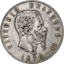 Italy, Vittorio Emanuele II, 5 Lire, 1875, Rome, Silver, VF(20-25), KM:8.3