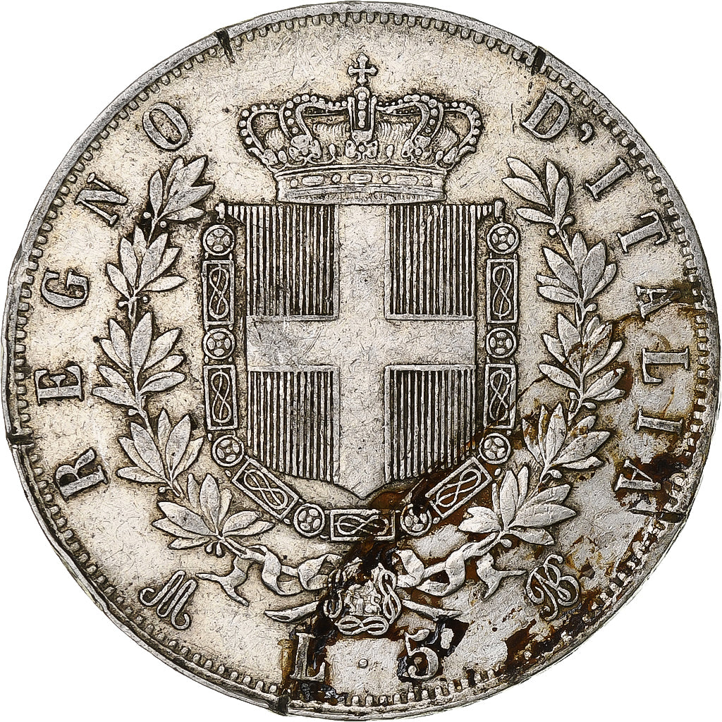 Italy, Vittorio Emanuele II, 5 Lire, 1875, Milan, Silver, VF(30-35), KM:8.3