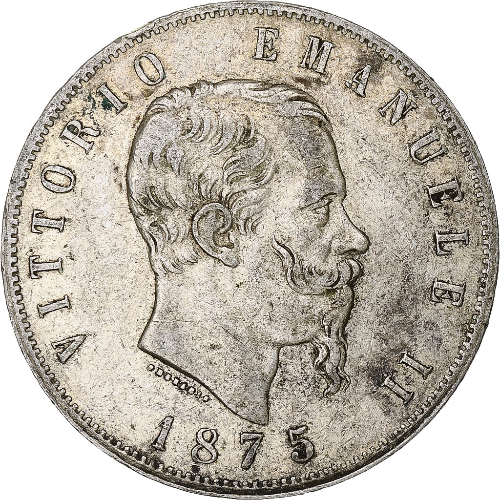 Italy, Vittorio Emanuele II, 5 Lire, 1875, Milan, Silver, VF(30-35), KM:8.3