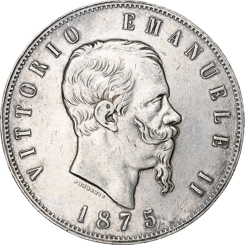 Italien, Vittorio Emanuele II, 5 Lire, 1875, Milan, Silber, SS, KM:8.3