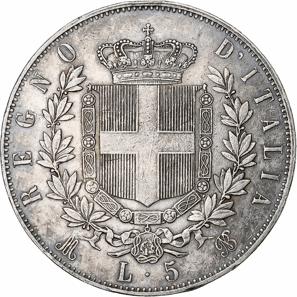 Italien, Vittorio Emanuele II, 5 Lire, 1875, Milan, Silber, SS, KM:8.3