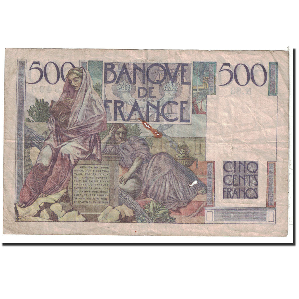 Banknote, France, 500 Francs, 1946, 1946-03-28, VF(20-25), Fayette:34.5, KM:129a