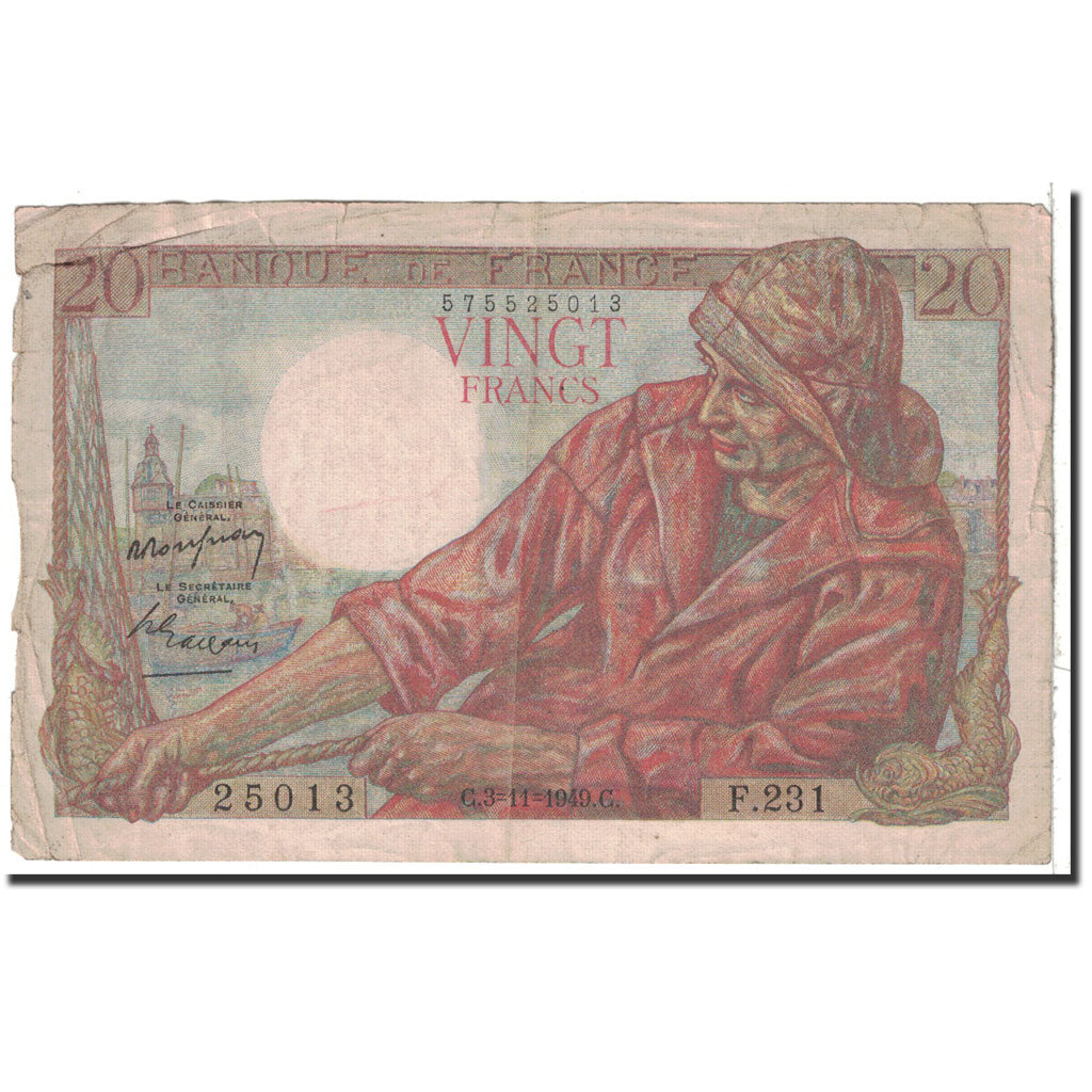 Billet, France, 20 Francs, 1949, 1949-11-03, TB, Fayette:13.16, KM:100c
