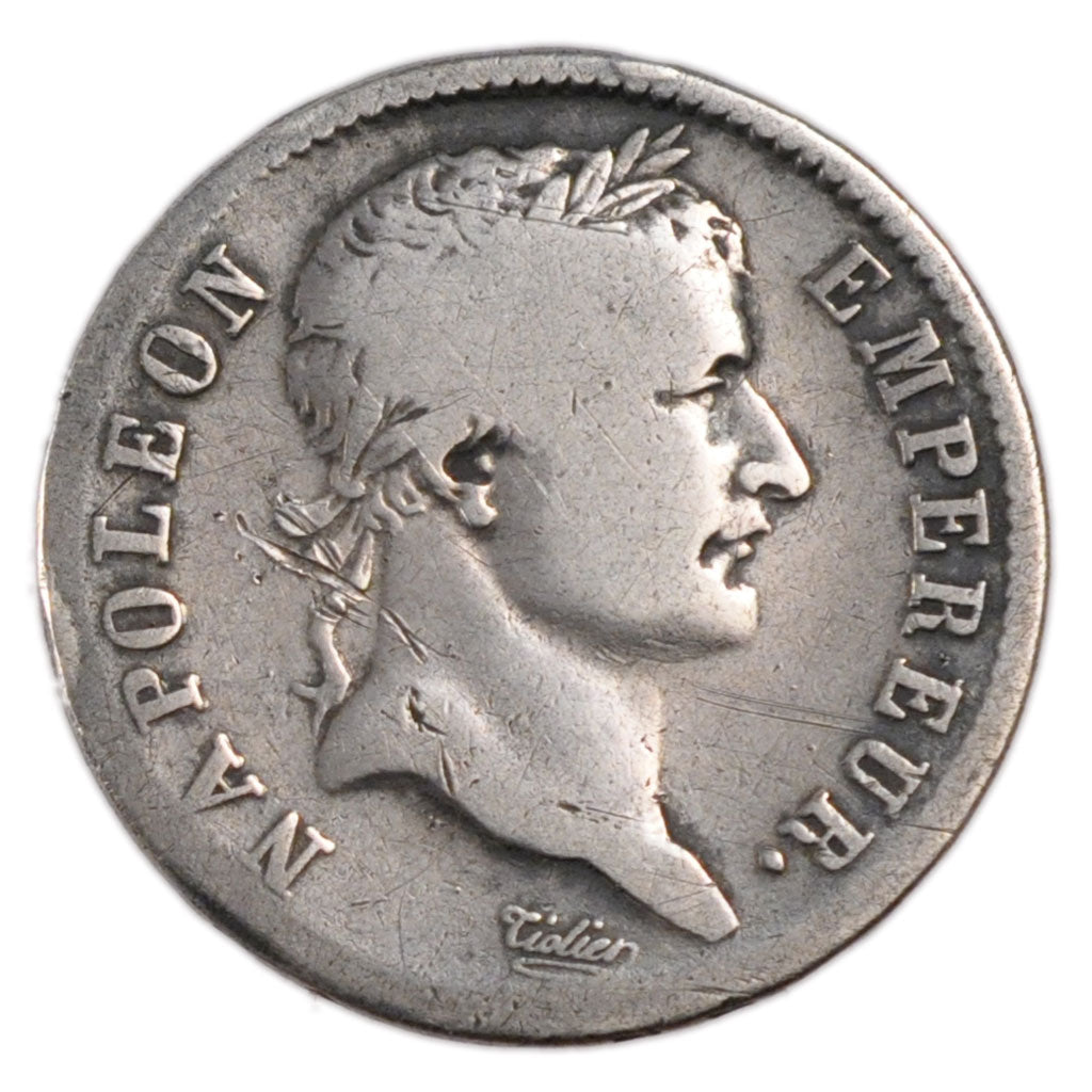 FRANCE, Napoléon I, 1 Franc, 1808, Paris, VF(20-25), Silver, Gadoury #446, 4.80