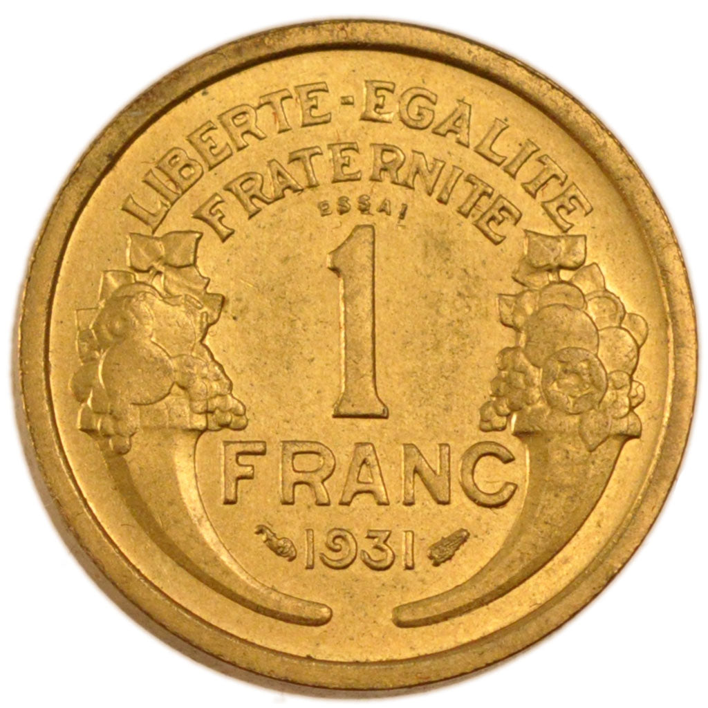 FRANCE, 1 Franc, 1931, MS(60-62), Aluminium-Bronze, 7.00