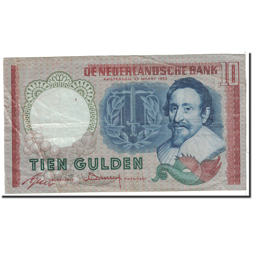 Banknote, Netherlands, 10 Gulden, 1953, 1953-03-23, KM:85, EF(40-45)