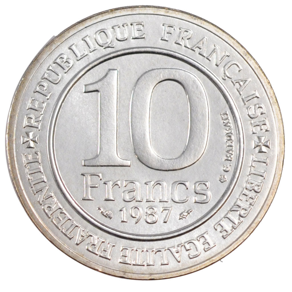 FRANCE, 10 Francs, 1987, MS(65-70), Silver, Gadoury #820, 12.00