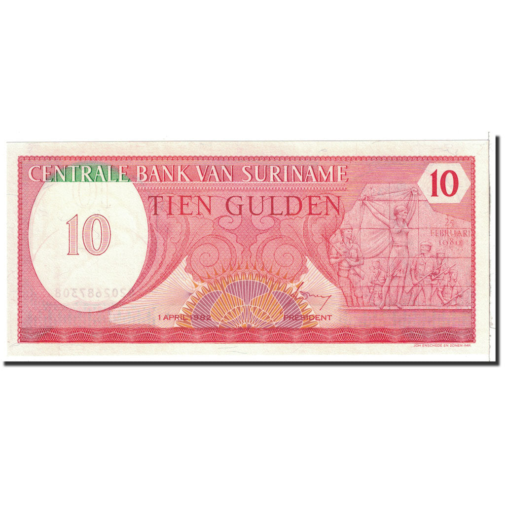 Banknote, Surinam, 10 Gulden, 1982, 1982-04-01, KM:126, UNC(65-70)
