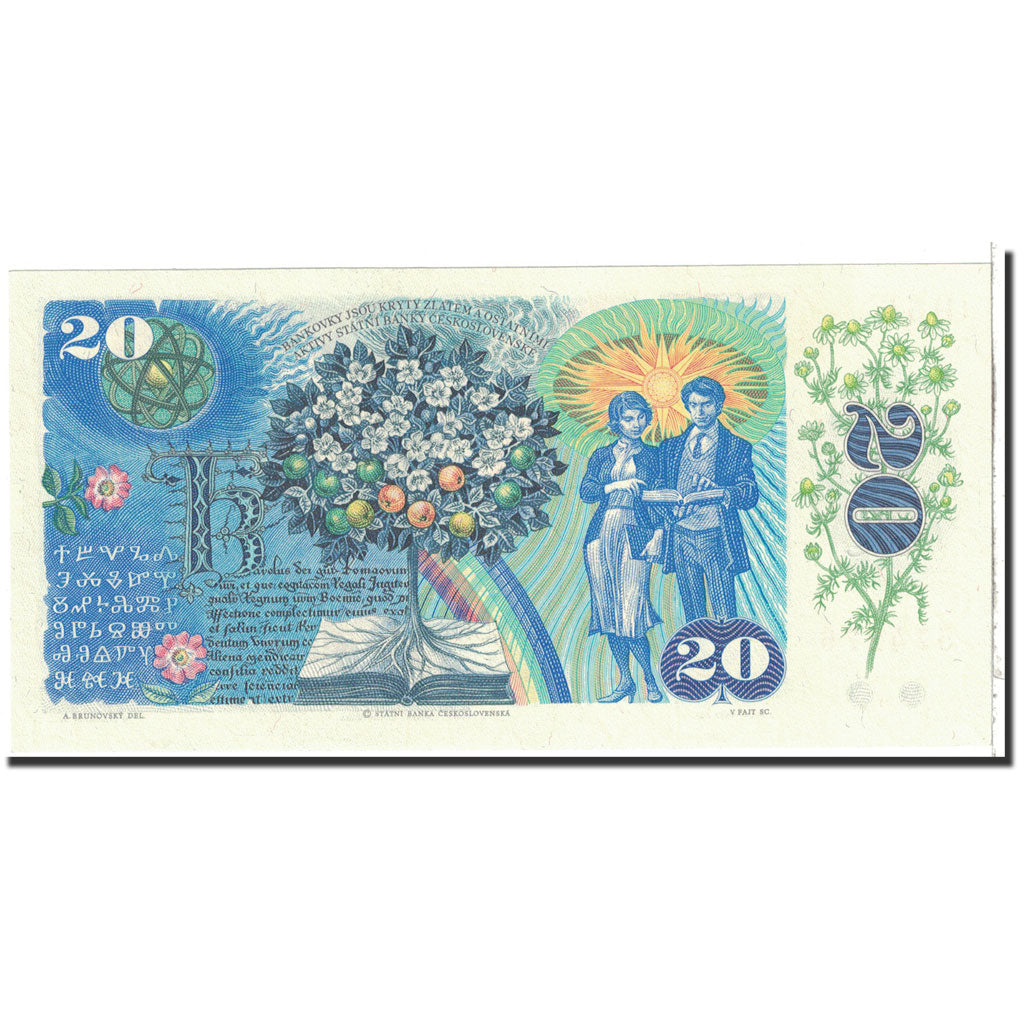 Banknote, Czechoslovakia, 20 Korun, 1968, Undated, KM:95, UNC(65-70)
