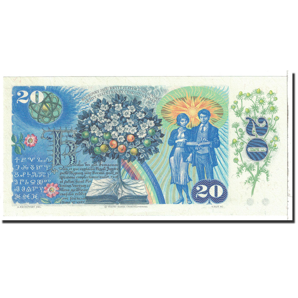 Banknote, Czechoslovakia, 20 Korun, 1968, Undated, KM:95, UNC(65-70)