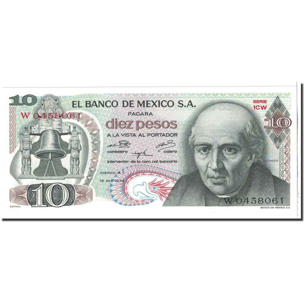 Banknote, Mexico, 10 Pesos, 1974, 1974-10-16, KM:63i, UNC(65-70)