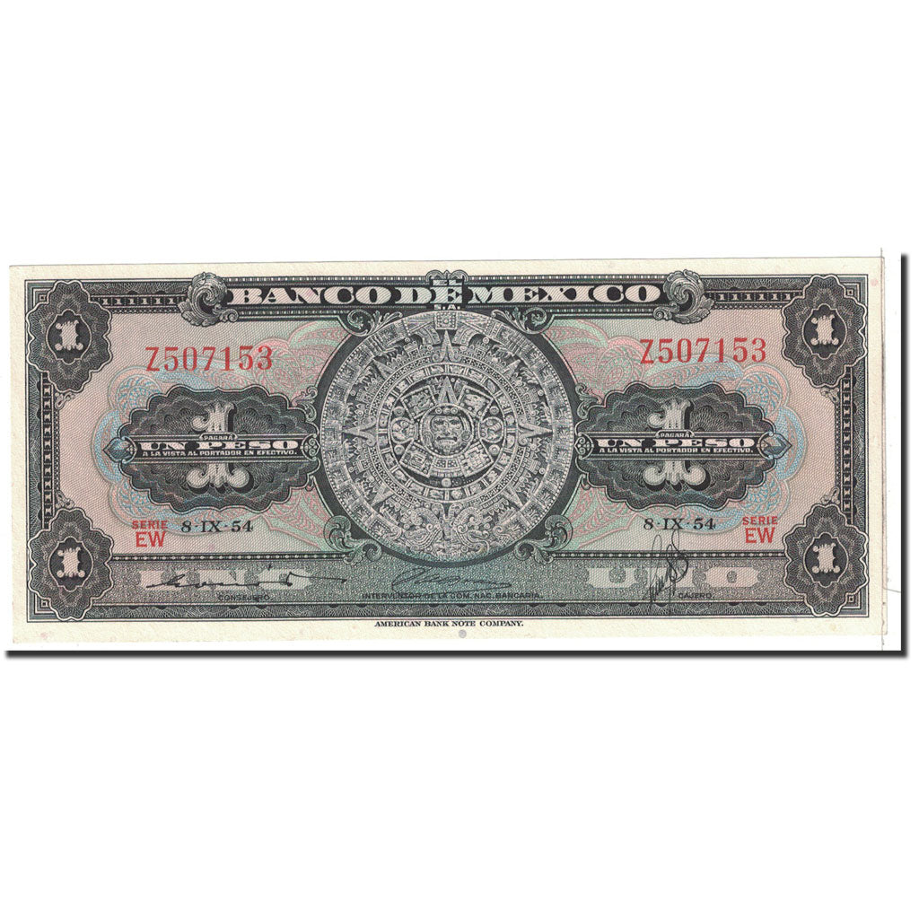 Mexico, 1 Peso, 1954, 1954-09-08, KM:56b, UNC(65-70)