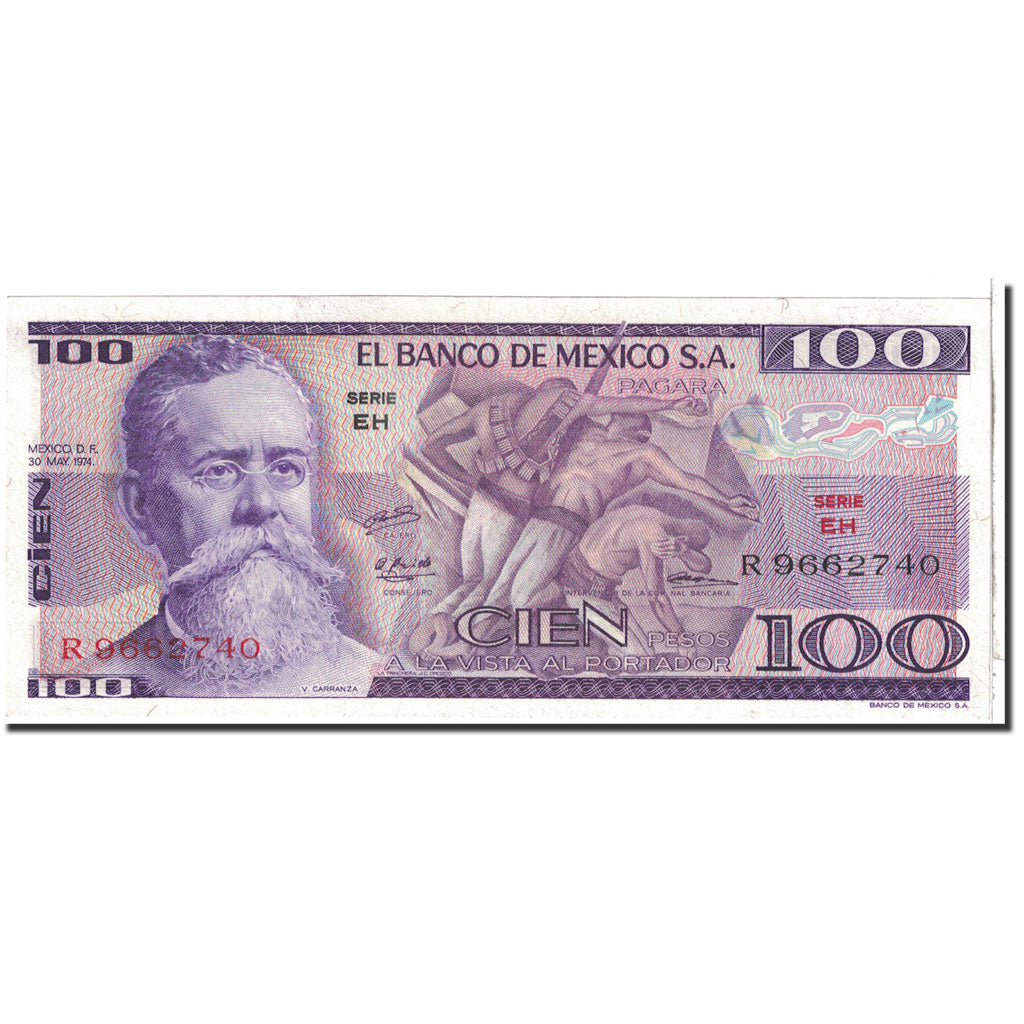 Banknote, Mexico, 100 Pesos, 1974, 1974-05-30, KM:66a, UNC(65-70)