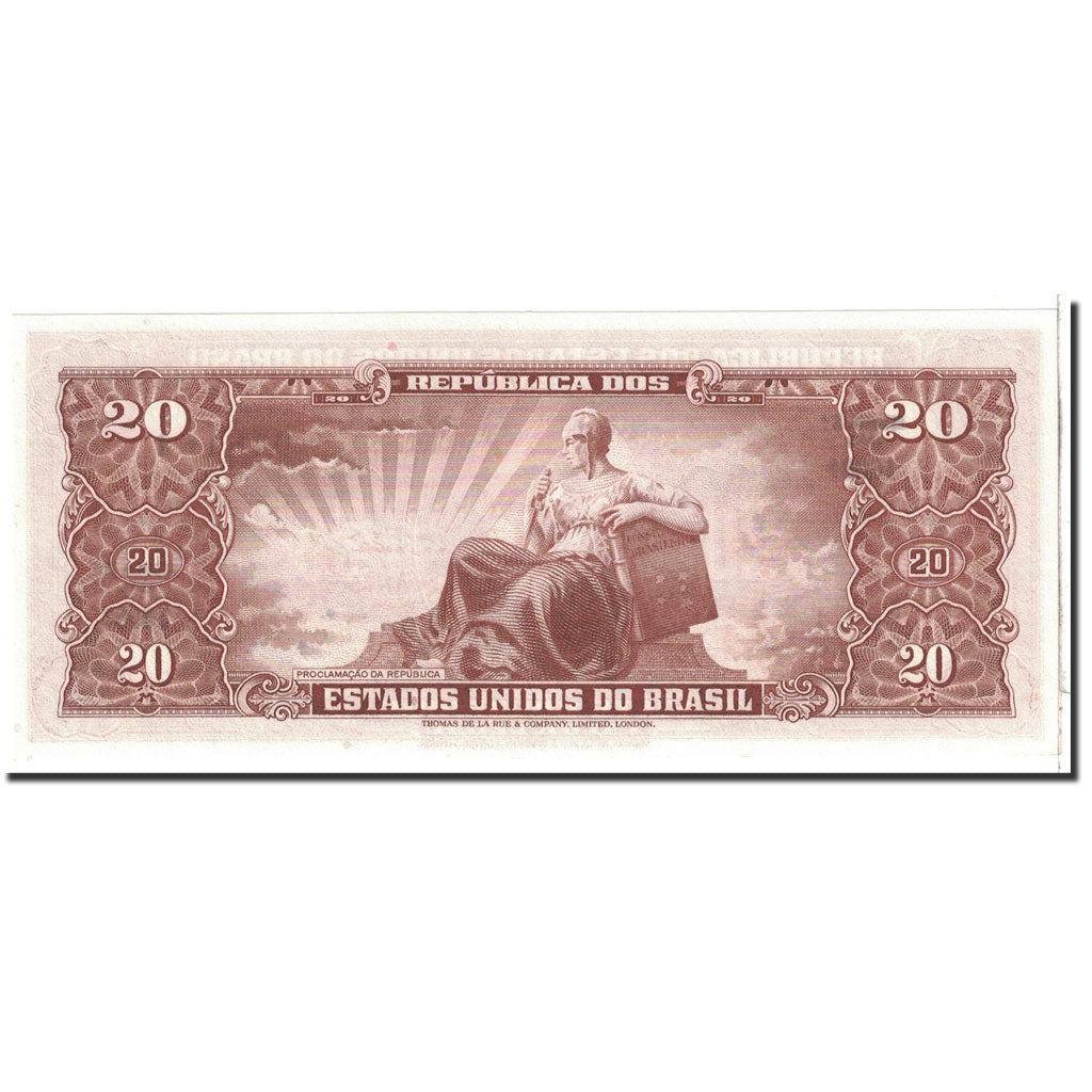Banknote, Brazil, 20 Cruzeiros, 1960, Undated, KM:178, UNC(65-70)