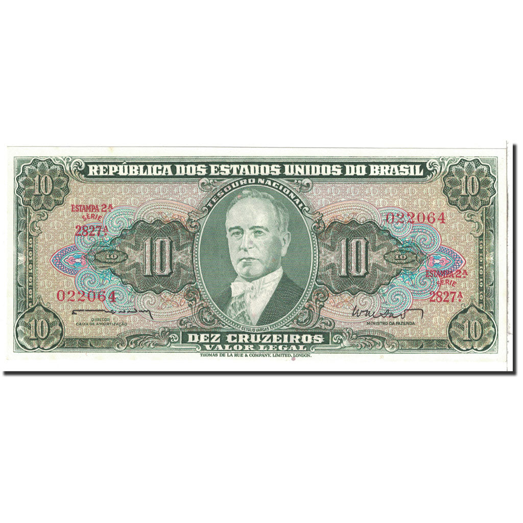 Banconote, Brasile, 10 Cruzeiros, 1962, KM:177a, Undated, FDS