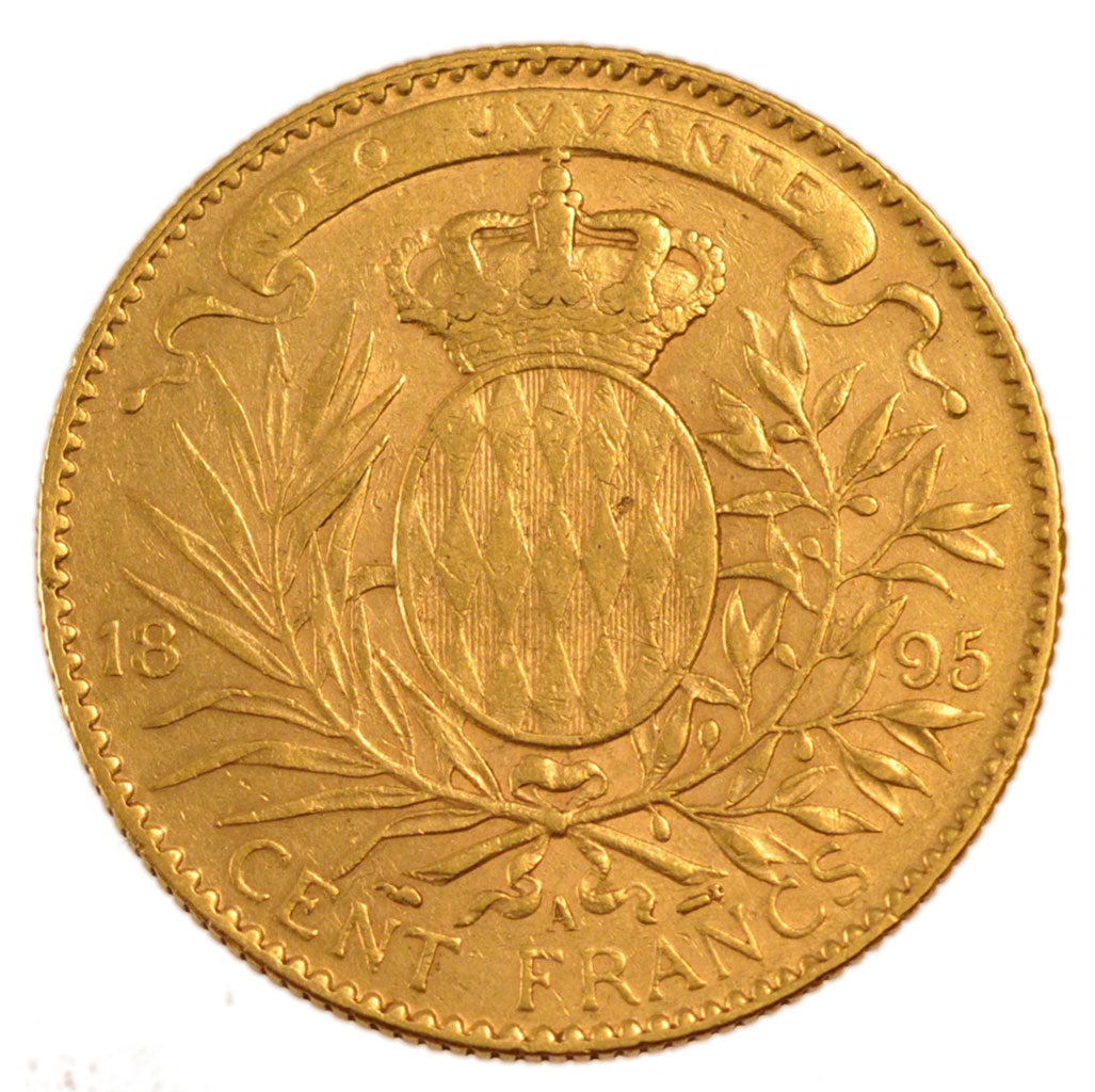Monaco, 100 Francs, 1895, Paris, AU(50-53), Gold, Gadoury #124, 32.10