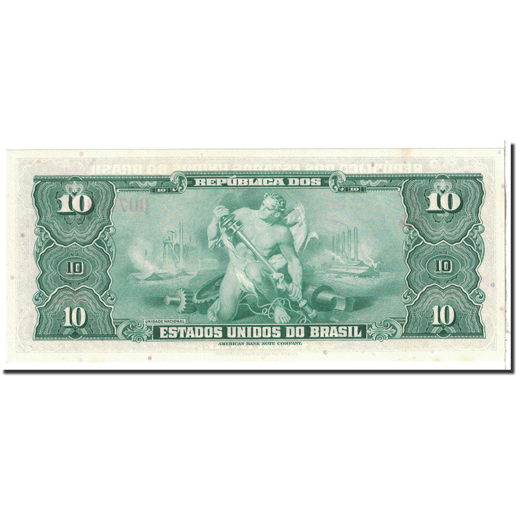 Banknote, Brazil, 10 Cruzeiros, 1961, Undated, KM:167a, UNC(65-70)