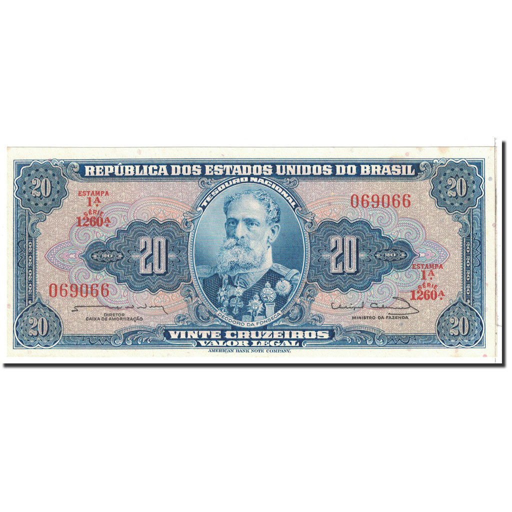Banknote, Brazil, 20 Cruzeiros, 1963, Undated, KM:168b, UNC(65-70)