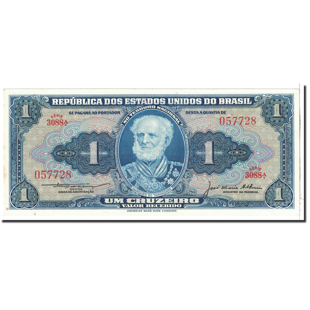 Banknote, Brazil, 1 Cruzeiro, 1954, Undated, KM:150c, UNC(65-70)
