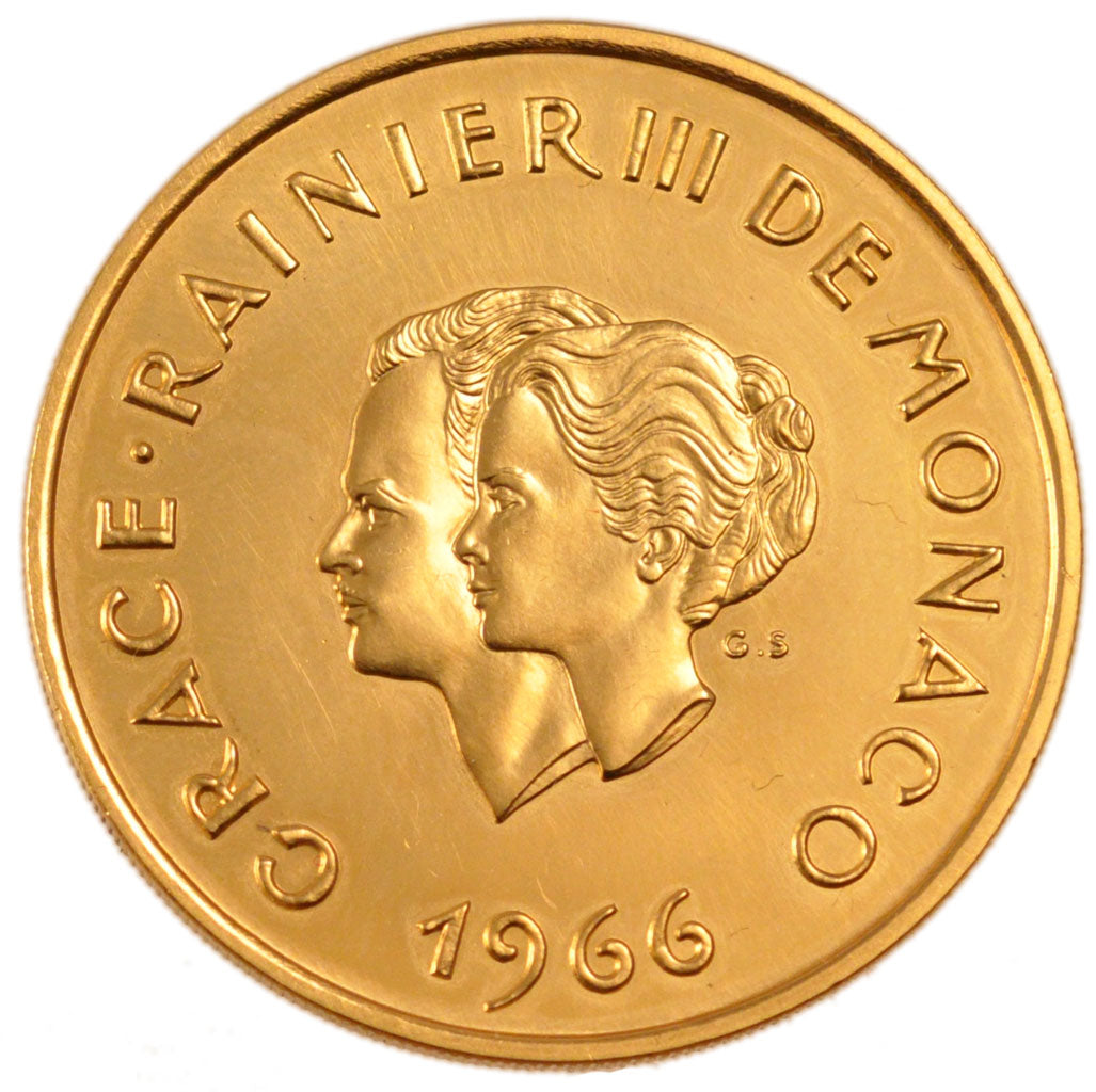 Monaco, 200 Francs, 1966, MS(60-62), Gold, Gadoury #153, 32.00