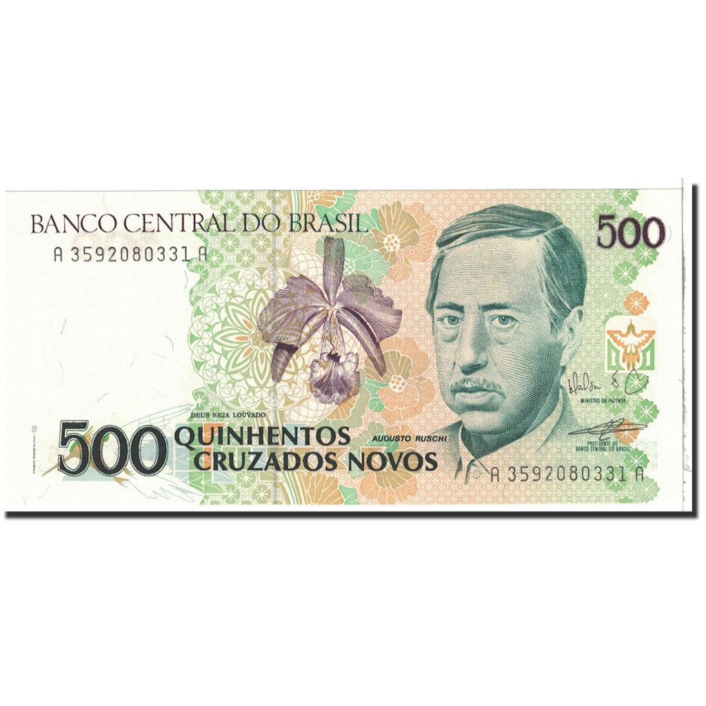 Banknote, Brazil, 500 Cruzados Novos, 1990, Undated, KM:222a, UNC(65-70)
