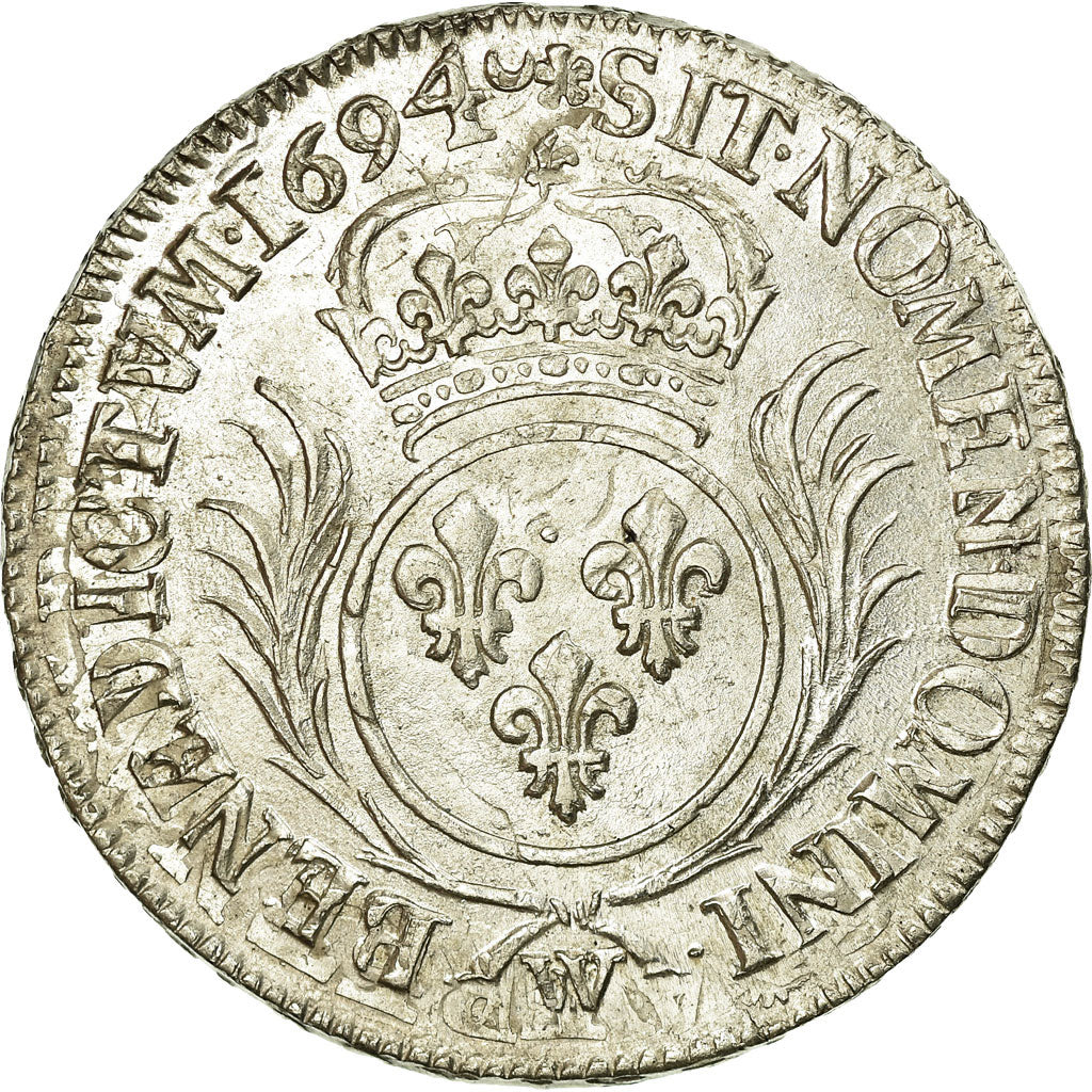Coin, France, Louis XIV, 1/2 Écu aux palmes, 1/2 Ecu, 1694, Lille, MS(60-62)