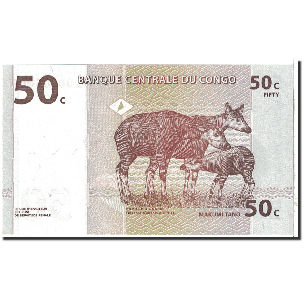 Banknote, Congo Democratic Republic, 50 Centimes, 1997, 1997-11-01, KM:84a