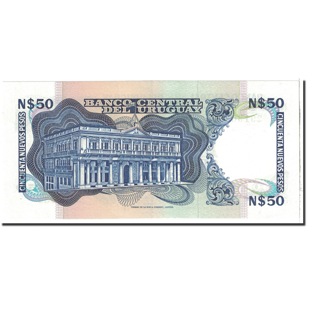Banknote, Uruguay, 50 Nuevos Pesos, 1987, Undated, KM:61d, UNC(65-70)