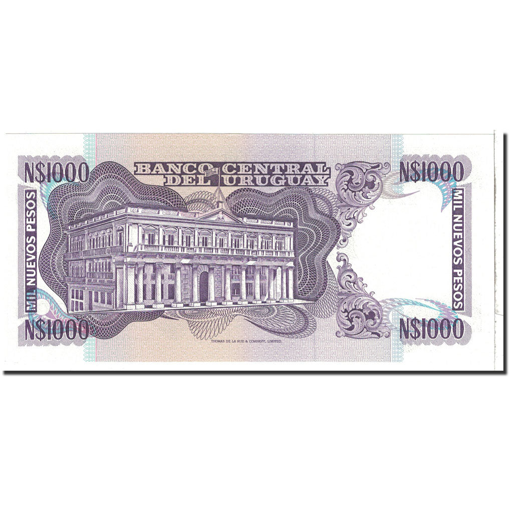 Banknote, Uruguay, 1000 Nuevos Pesos, 1991, Undated, KM:64Ab, UNC(65-70)