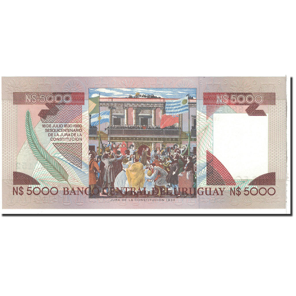 Banknote, Uruguay, 5000 Nuevos Pesos, 1983, Undated, KM:65a, UNC(65-70)