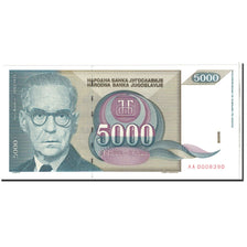 Banknote, Yugoslavia, 5000 Dinara, 1992, Undated, KM:115, UNC(65-70)
