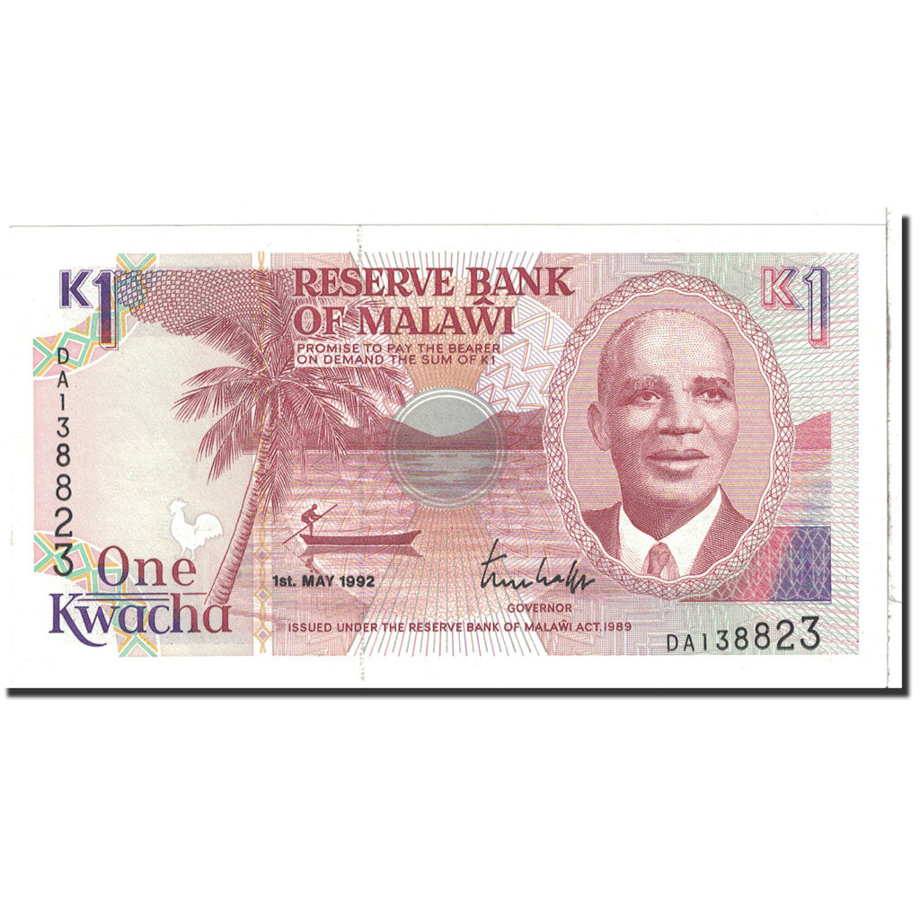 Banknote, Malawi, 1 Kwacha, 1992, 1992-05-01, KM:23b, UNC(65-70)