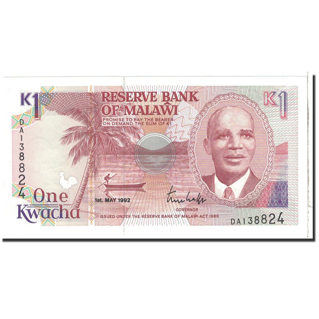 Banknote, Malawi, 1 Kwacha, 1992, 1992-05-01, KM:23b, UNC(65-70)
