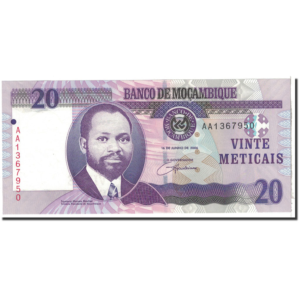 Banknote, Mozambique, 20 Meticas, 2006, 2006-06-16, KM:143a, UNC(65-70)