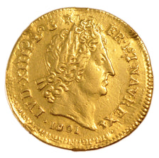 FRANCE, Louis d'or aux 8 L et aux insignes, Louis d'Or, 1701, Lyons, EF(40-45),.