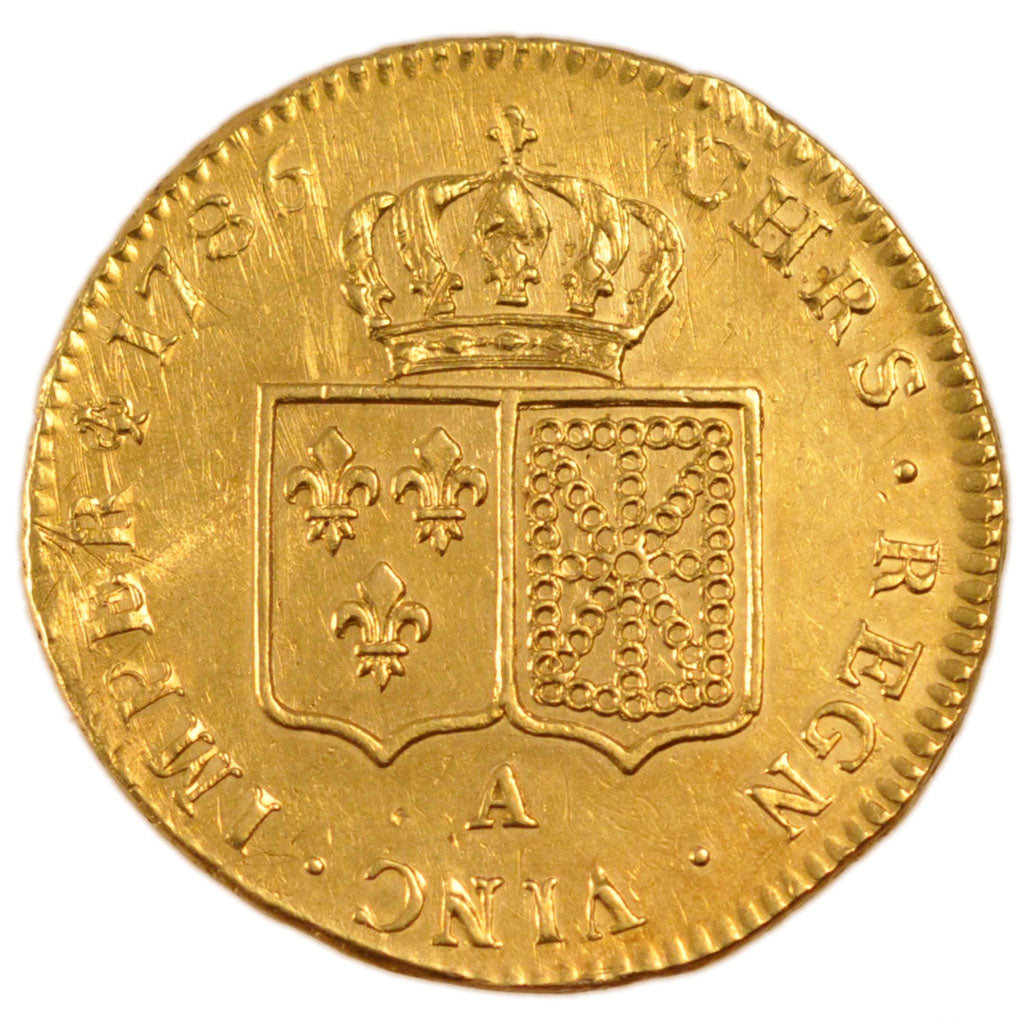 FRANCE, Double louis d'or à la tête nue, Double Louis d'or, 1786, Paris, AU(50-5